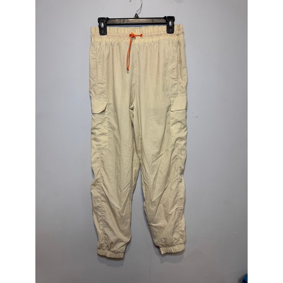 Isaac Morris Ltd Pants - Isaac Morris Ltd Womens‎ Nylon Cargo Joggers Tan Beige Orange Drawstring Size M